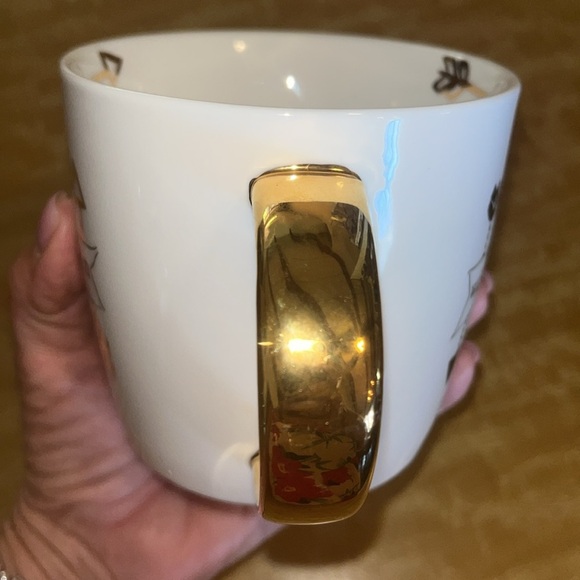 Slant Collection White Mug with Gold Handle and Black & Gold Design Wild Within - Picture 6 of 7
